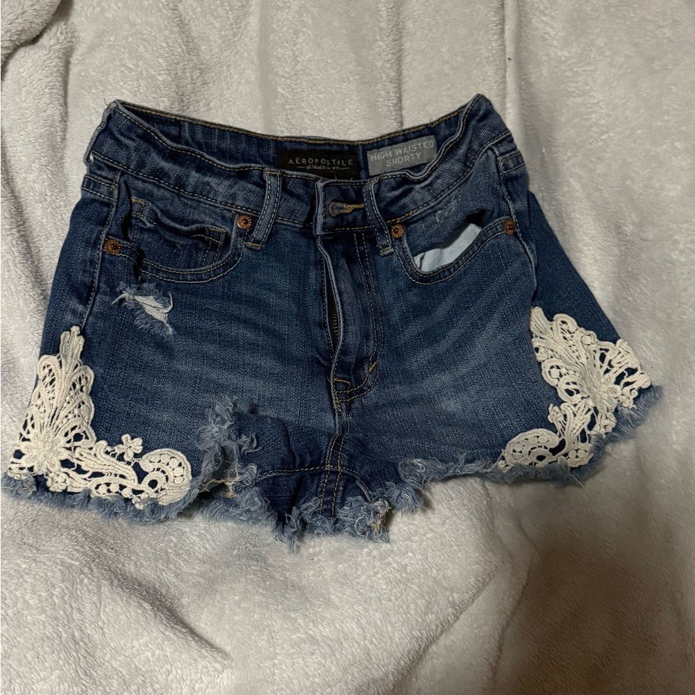 Aeropostale Denim Shorts With Lace 00